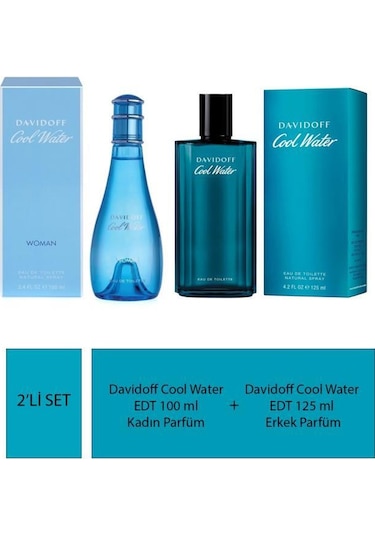 Davidoff Cool Water Kadın Parfüm EDT 100 ML + Davidoff Cool Water Erkek Parfüm EDT 125 ML