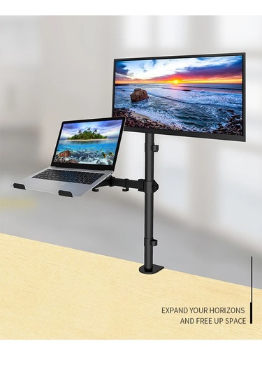 Techtic Ergonomik Çift Kol Monitör Laptop Tutucu 360 Dönen 10-32