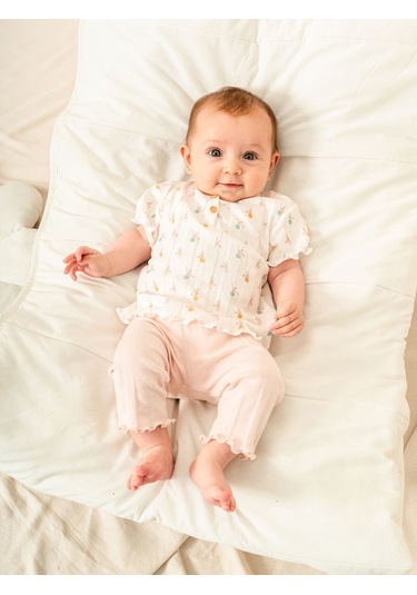 Kd53438.jakarlı Örme Kız 2li Takım 6-9/9-12/18-24/24-36ay Pembe