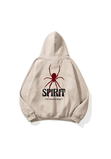 Malıbu Baskılı Oversize Sweatshirt Bej2 Bej