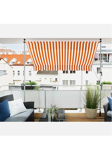 Evinizin Atolyesi Teleskopik Tente Turuncu - Beyaz 250x150 CM