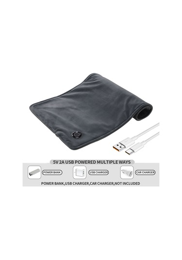 Qingmipy Elektrikli Isıtma Pedi - Boyun/sırt/diz Ağrıları İçin 3 Ayarlı Otomatik Kapanmalı Terapi Yastığı Gri