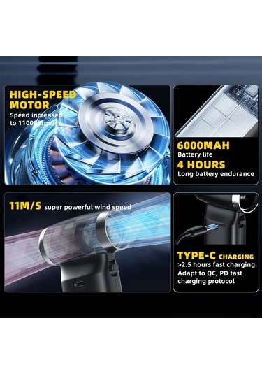 Ambition Kullanışlı Elektrikli Fan 110.000 Rpm 6000 Mah