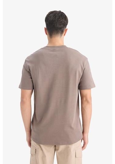 Defacto Regular Fit Bisiklet Yaka Kısa Kollu Tişört E7961ax25aubn571 Kahve