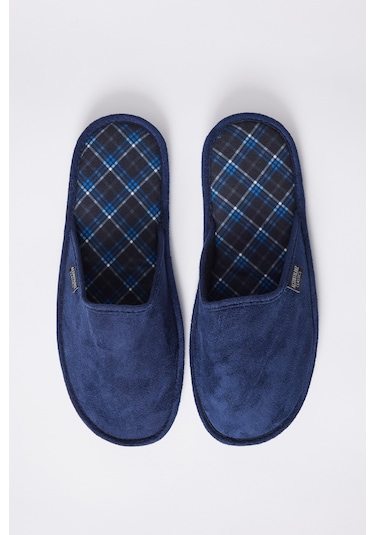 AC&Co / Altınyıldız Classics Erkek Lacivert-mavi Twigy Yumuşak Taban Ev Terliği Damat Çeyiz Lacivert - Mavi