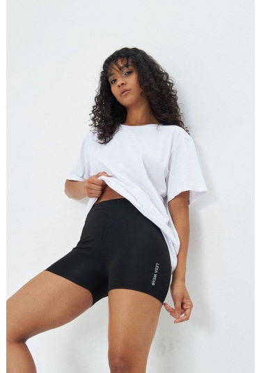 Lesa Wear Yüksek Bel Toparlayıcı Ve Sıkılaştırıcı Kısa Spor Şort Tayt Siyah