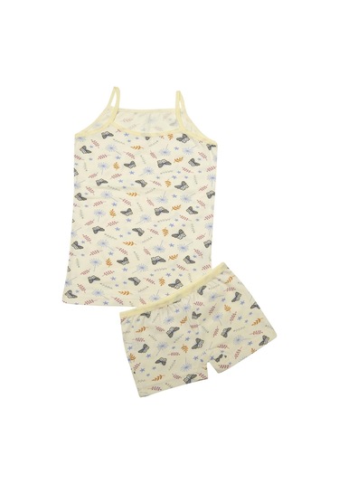 Kota 3407x6 Kız Çocuk 6'lı Karışık Desen İp Askılı Atlet Külot Takım-renkli Asorti