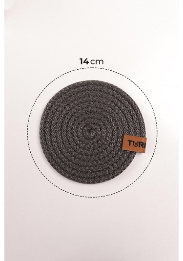 Dekoratif Salyangoz Jüt Dokuma Bardak Altlığı, 6'lı Bardak Altlığı Bej