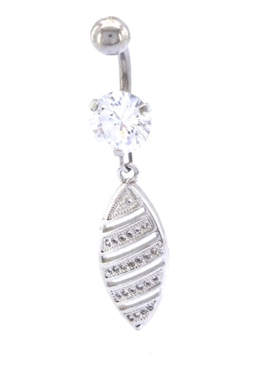 Ferizz 316l Çelik Zirkon Taşlı Piercing Prc-132 Gümüş