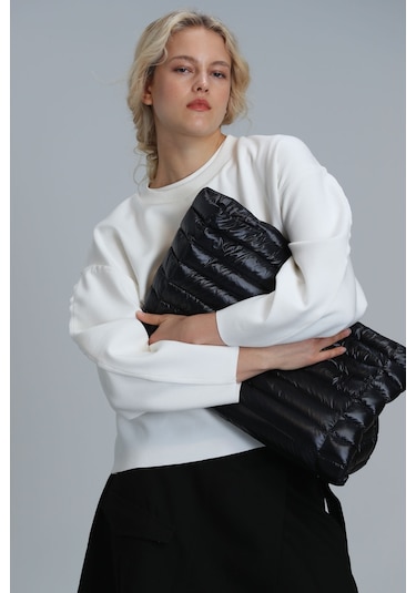 Lufian Selin Kadin Örme Sweatshirt Kirik Beyaz Kırık Beyaz 122030005100510 Kırık Beyaz