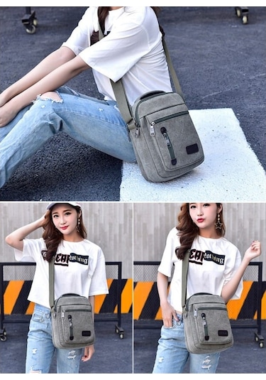 Çok Amaçlı Kanvas Omuz Postacı Çantası Mh7007 Haki