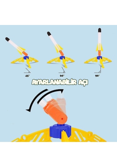 Air Rocket Oyuncak 2 Roket ve Havalı Roketatar Tekli Açık Hava Oy