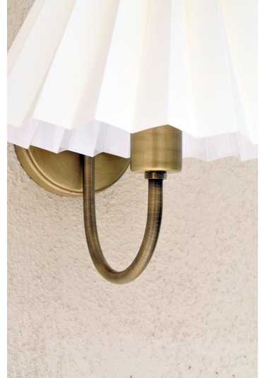 Pileli Başlıklı Duvar Apliği Eskitme Gold Krem