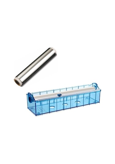 Geseus Sanayi Tip Uzun Metraj Alüminyum Folyo 30 x 110 M 14 Mikron Folyoluk Kesim Aparatlı