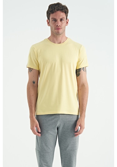 Air Jones Tommy Life Calvin Sarı Basic Erkek T-shirt - 88245 Sari