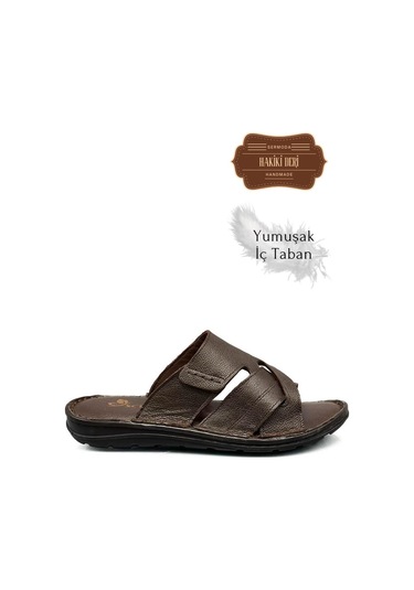 Hakiki Gerçek Deri Erkek Terlik Hafif Terlik Deri G Şır Kahve G Şır Kahve