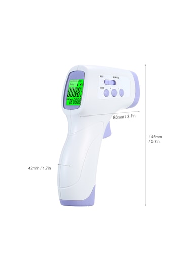 Hangfox Jxd-001 Mor Dokunmadan Isı Ölçer: Vücut Ve Nesne Sıcaklığı, Alçı/kulak Modu, 1 Saniye Hızlı Ölçüm, Lcd Ekranlı El Tipi Enstrüman Pil Yok