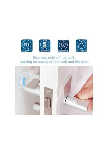 Kapı Kolları İçin Duvar Koruyucusu 6'lı Paket Şeffaf