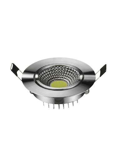 5 W Cob Led Spot Armatür Krom Kasa Beyaz Işık 6400k 10 Adet