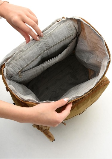 Büyük Boy Ultra Hafif Çok Bölmeli Dağcı Çantası Kum Beji Cappuccino Model: 571-7d - Kum Beji