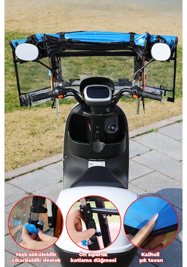 Robo Motorsiklet Tentesi Siyah Tüm Motorsikletlerle Uyumludur