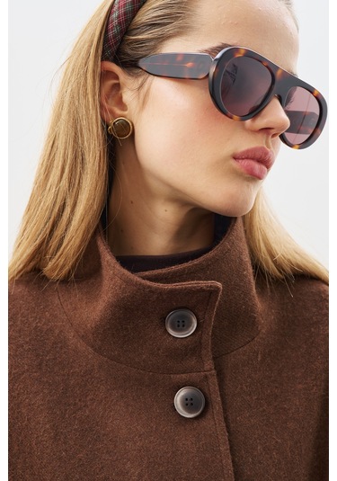 Gaıa Geniş Kaban Kahverengi Kahverengi