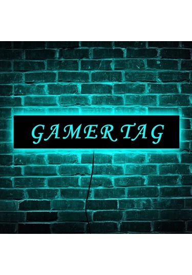 Willowhaven 1 Adet Font 19 11.81x2.36 Inch Özelleştirilebilir Oyuncu Isimli Usb Led Renk Degisen Gece Lambası Duvar Montaj Oyun Odası Hediyesi Ahşap