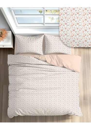 Fixbox Çift Kişilik Ranforce Nevresim Takımı Fiorina Somon Çok Renkli