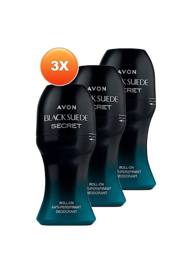 Avon Black Suede Secret Erkek Roll-On Deodorant 3 x 50 ML