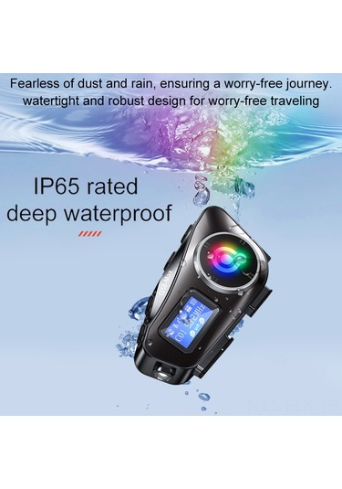 Xindoker Q58max Moto Kask Bluetooth Kulaklığı: 500m İki Kişilik Konuşma, Fm Radyo, Led Fener, Ses Karıştırma, Ipx6 Su Geçirmez