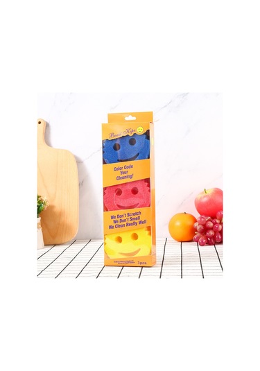 Fosenze 3'lü Mutfak Temizlik Süngeri Seti - Tabak, Cam Seramik Ve Çamaşır Temizliği İçin Çok Amaçlı Bej, Beyaz Ve Pembe