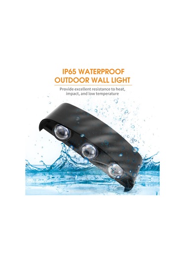 Konesam 6'lı Led Dış Mekan Duvar Lambası Ip65 Su Geçirmez 3000k Islak Beyaz Yukarı-aşağı Aydınlatma Sıcak Beyaz