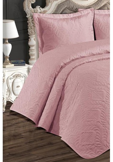 Ultrasonik Kapitoneli Ivory Tek Kişilik Yatak Örtüsü Pudra Pudra