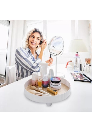 Suntek Vanity Tepsi Takı Yatak Odası Dresser Parfüm Beyaz Beyaz