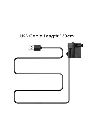 Yulong Cbtx 1.5m Mikro Usb Dc Sessiz Fırçasız Su Pompası Siyah