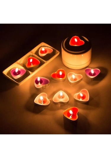 20 Li Kalp Mum Yeşil Tealight Mum Doğum Günü Parti Süsleme Yeşil