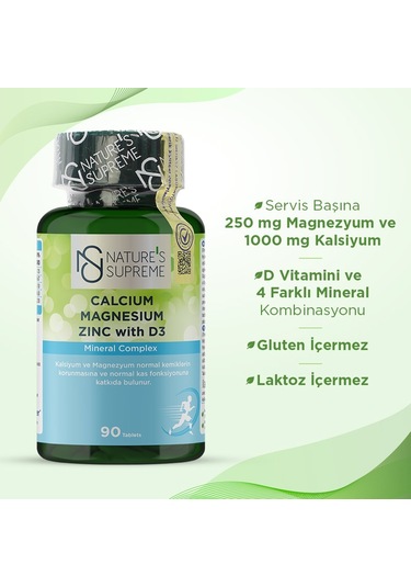 Natures Supreme Calcium Magnesium Zinc With D3 90 Tablet