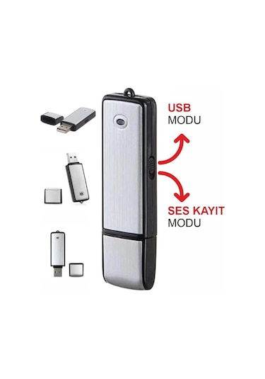 USB Ses Sensörlü Dijital 16 GB Mini Ses Kayıt Cihazı