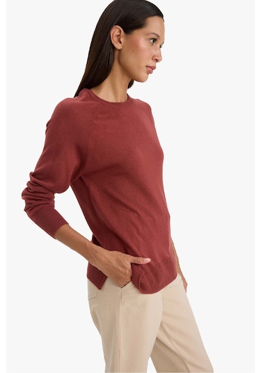 Defacto Relax Fit Bisiklet Yaka Kazak I6913az25wnbn320 Kahve