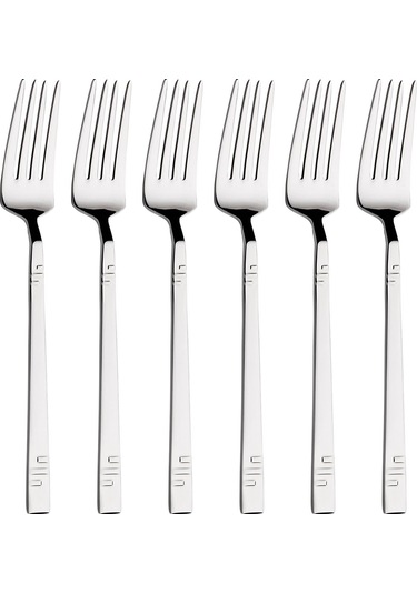 Yiğitsan Şehzade Elif 6Lı Yemek Çatal-304 Çelik Gümüş