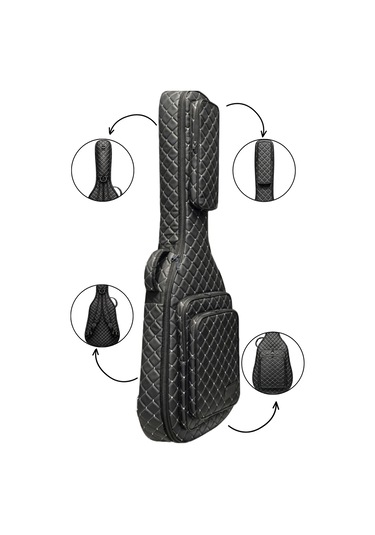 Klasik Gitar Çantası-kılıfı-kalın-gigbag-beyaz Kapitoneli-suni Deri