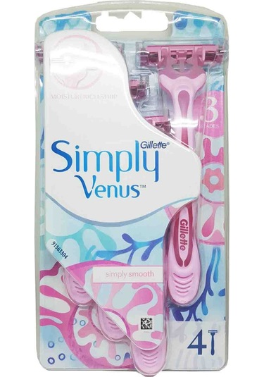 Gillette Venüs Simply 3 Tıraş Bıçağı 4'lü Blister