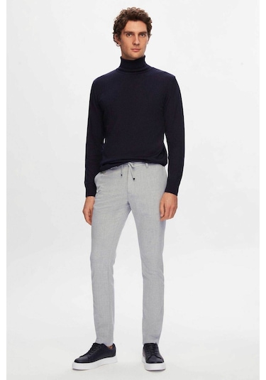 Ds Damat Regular Fit Lacivert Pamuk Karışımlı Balıkçı Yaka Triko Kazak 5HF06ORT12007 Lacivert