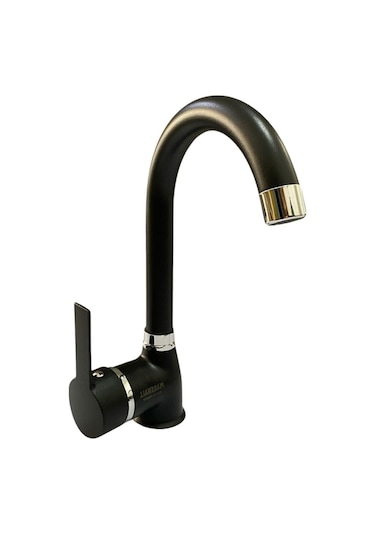 Rudi Armatür 360 Döner Gövdeli Pirinç Malzeme Lüx Mutfak Bataryası Siyah