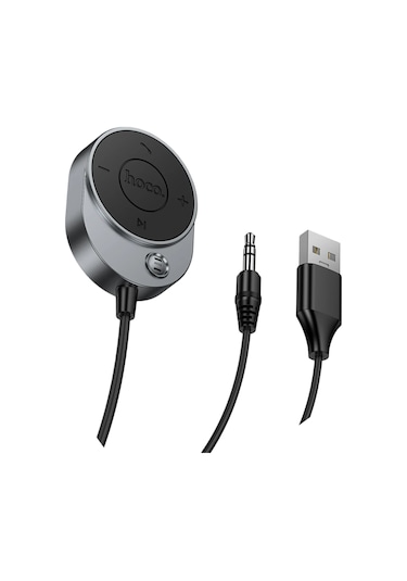 Hoco. E150 Tak Çalıştır Aux Bluetooth Ses Dönüştürücü - Gri