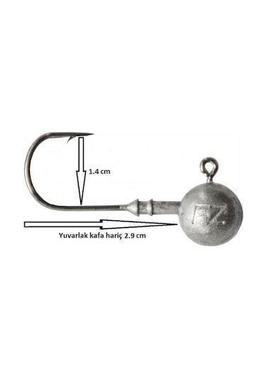 Dam Ball Jig Head No:2/0 İğneli 15gr Zoka 5 Adet