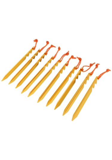 Homyl 10 Parça Alüminyum Alaşımlı Çadır Kazıkları Sarı Sarı