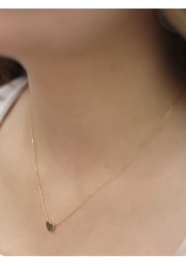 14 Ayar Altın 3 Boyutlu Kalp Kolye Altın