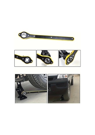 Chenkestoreone 1 Adet 360 Derece Dönen Oto Kriko Cırcır Anahtarı Ergonomik Sap Siyah Sarı