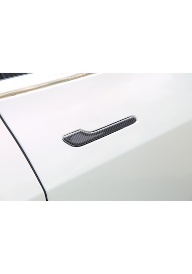Tesla Model Y / Model 3 Kapı Açma Kolu Karbon Kaplama, 4 Adet Set